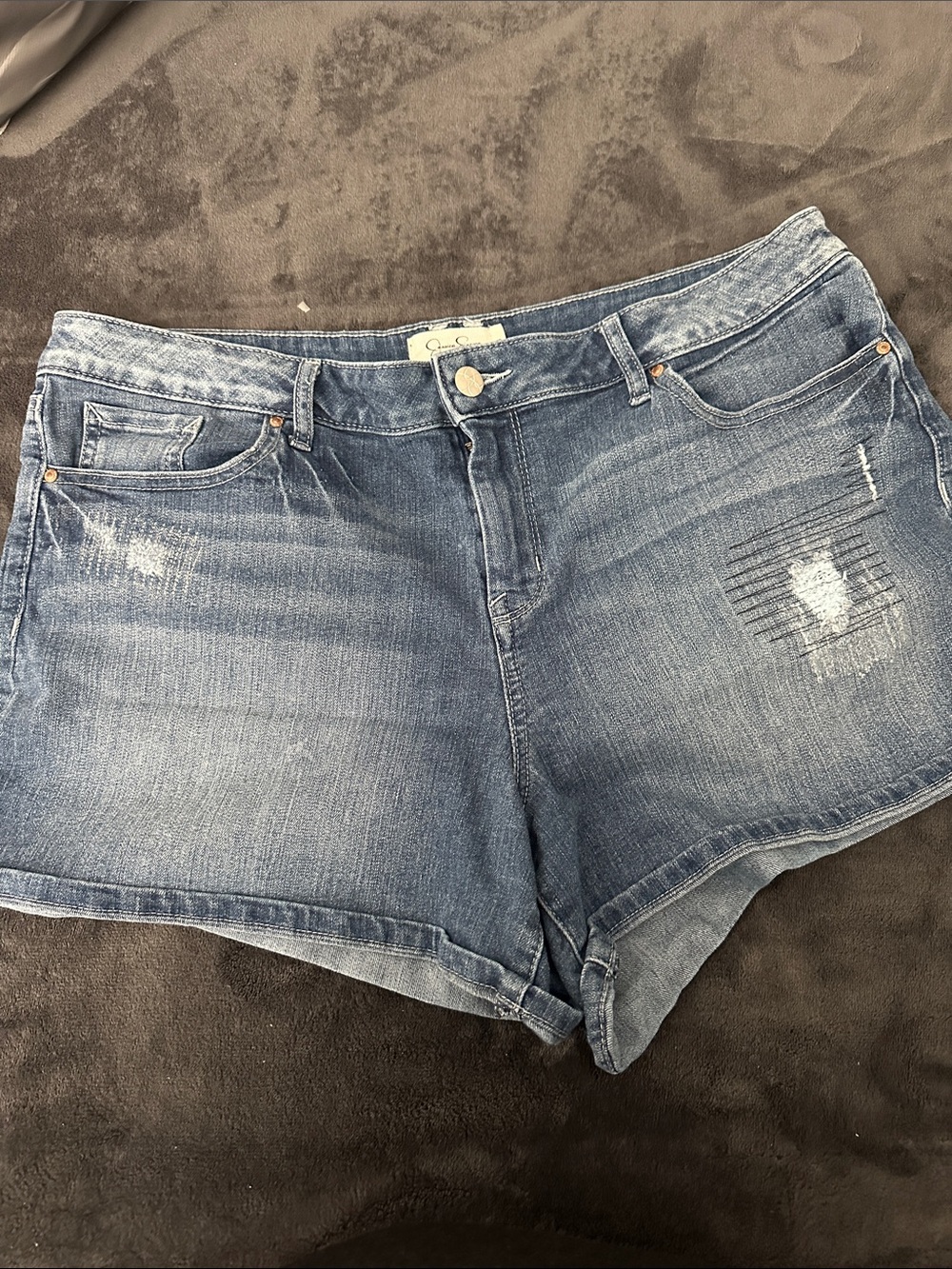 Jessica Simpson Faded Blue Distressed Denim Shorts
